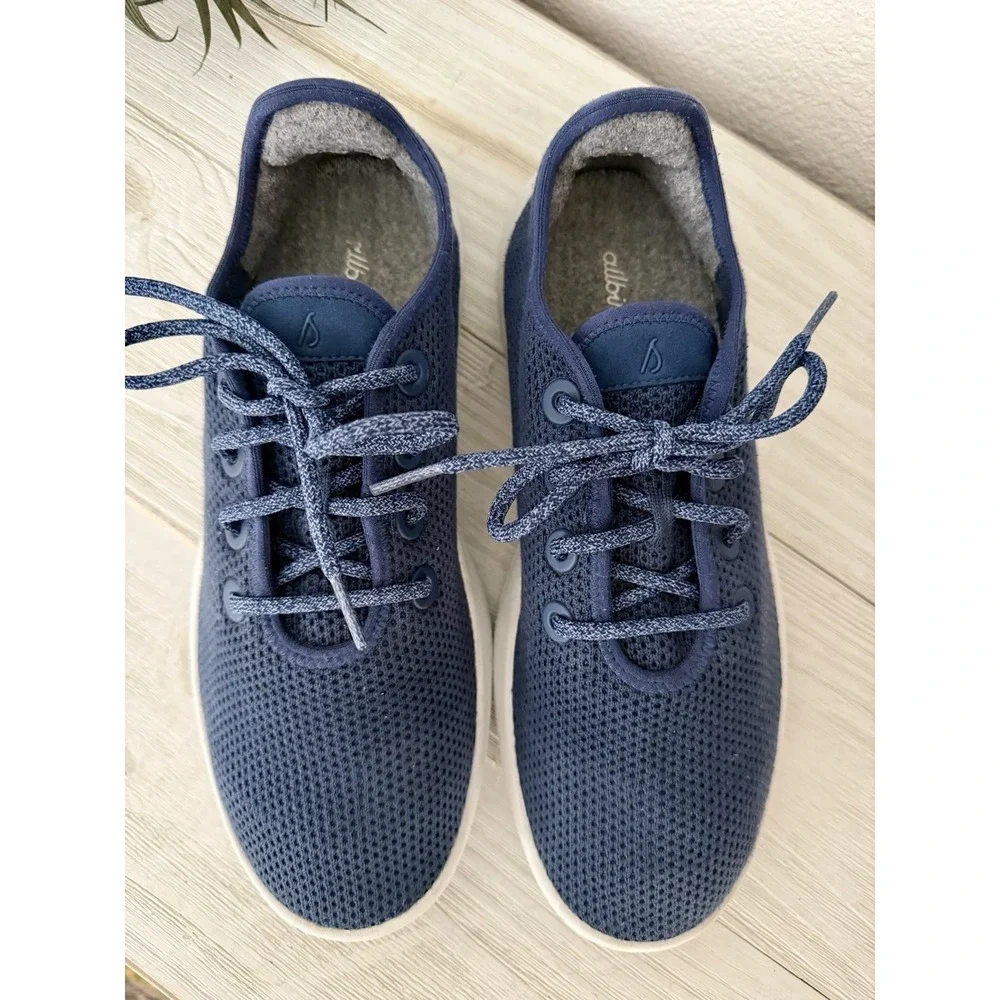 Allbirds Mens Tree Runner Size 10 Blue Sneaker Shoes Casual Comfort Eco Friendly